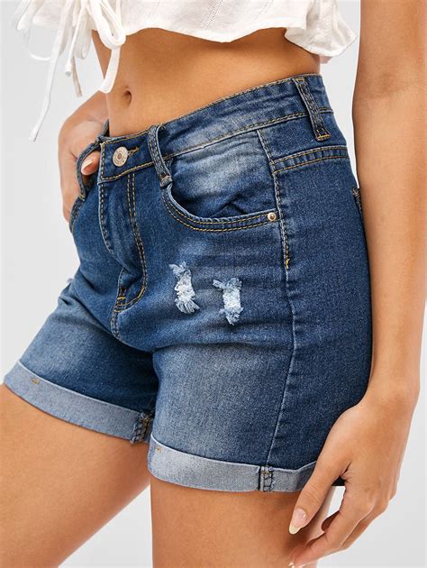 luxury blue denim shorts